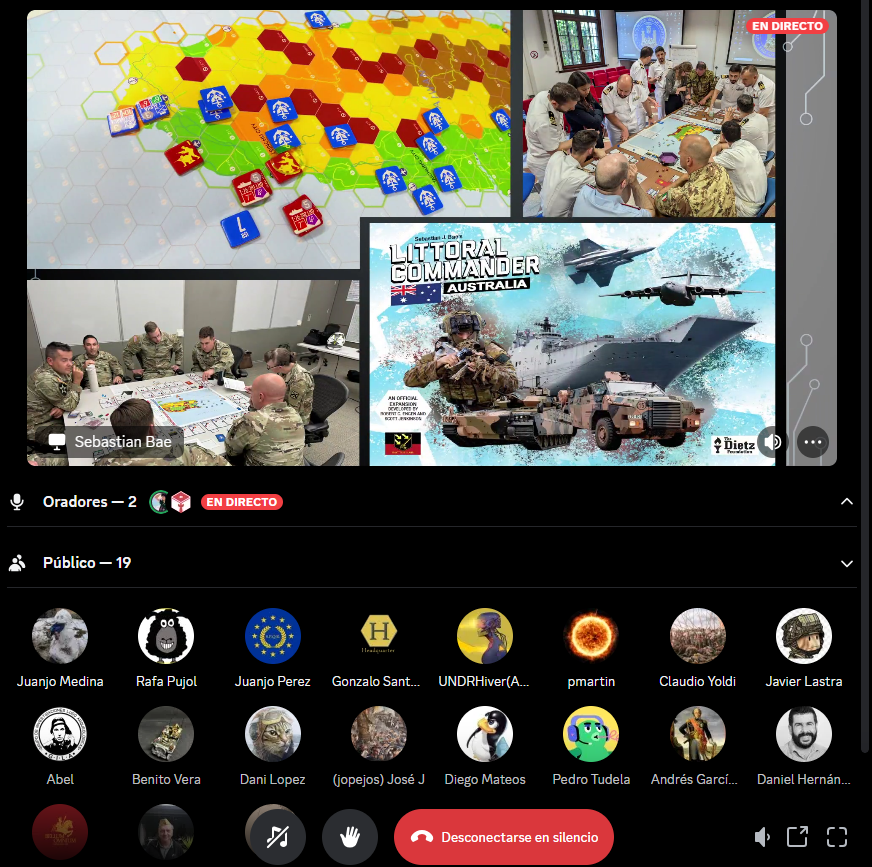 Amandil's tweet photo. Hoy hemos tenido a @SebastianBae contándonos la historia de los wargames de uso analítico y presentando  su juego Littoral Commander y su uso lúdico-profesional. Thank you very much Sebastian! @mesadeguerra #MdG24 https://t.co/CyKwj2Yhoq