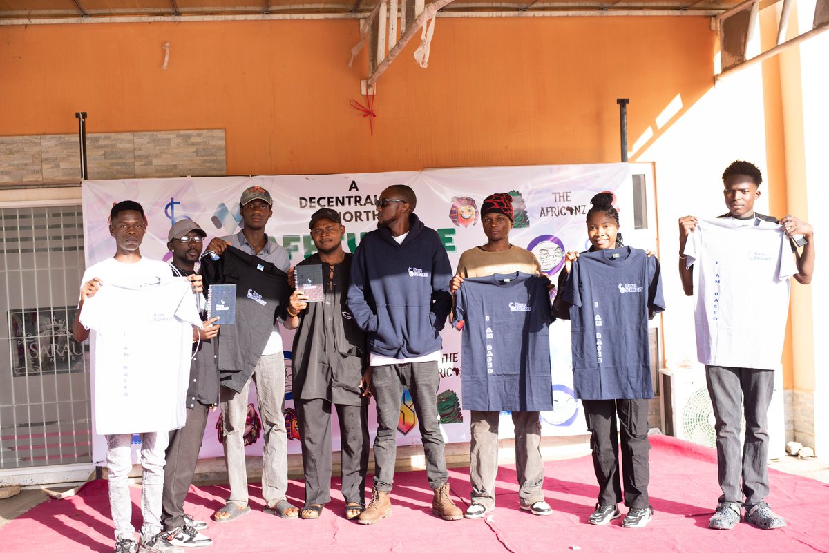 BaseSummit (basesummit.base.eth) (@base_summit) on Twitter photo A picture with few of the attendees and their Base Summit Merchs.
The event was Educating and Fun. Most importantly it was a Success.
Thank You <a href="/AfriVerse_/">AFRIVERSE𓅓</a>
Thank You <a href="/base/">Base</a>
Thank You <a href="/jessepollak/">jesse.base.eth</a>
Thank You <a href="/Sir_Damilare/">Dami.base.eth</a> A picture with few of the attendees and their Base Summit Merchs.
The event was Educating and Fun. Most importantly it was a Success.
Thank You <a href="/AfriVerse_/">AFRIVERSE𓅓</a>
Thank You <a href="/base/">Base</a>
Thank You <a href="/jessepollak/">jesse.base.eth</a>
Thank You <a href="/Sir_Damilare/">Dami.base.eth</a>