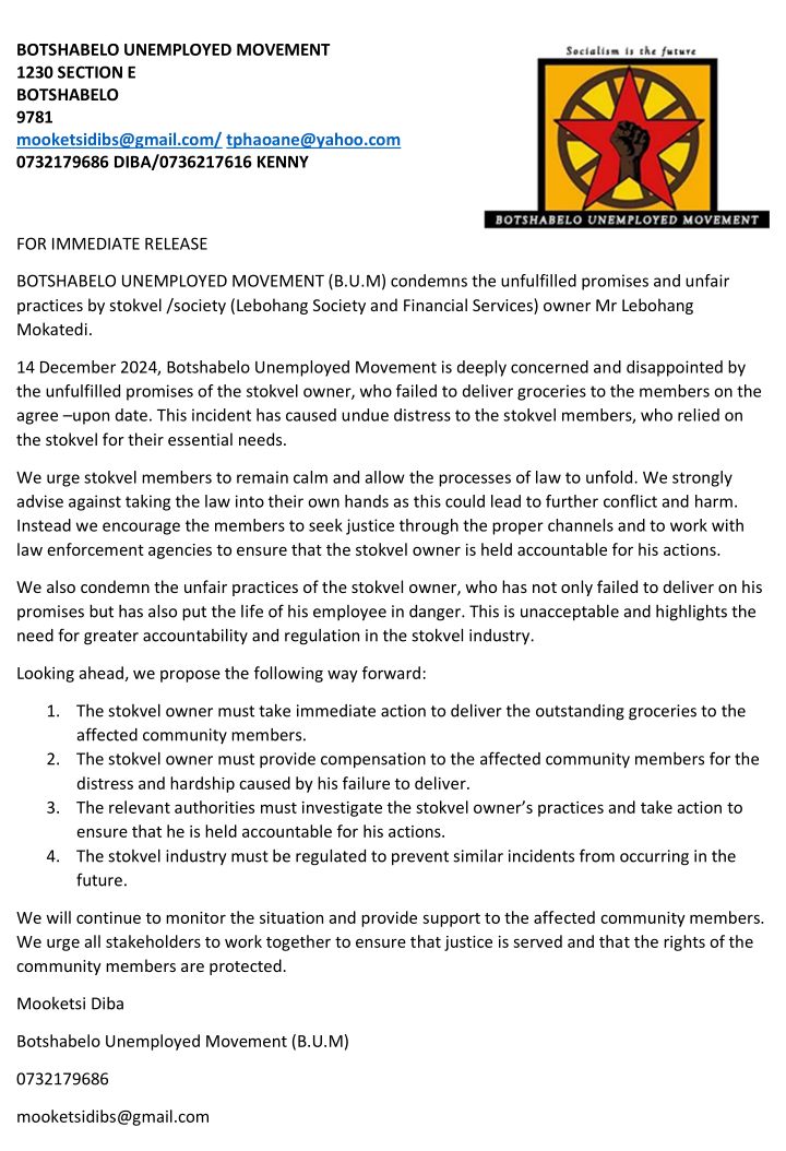 # we are with you( victims of Lebohang Society).