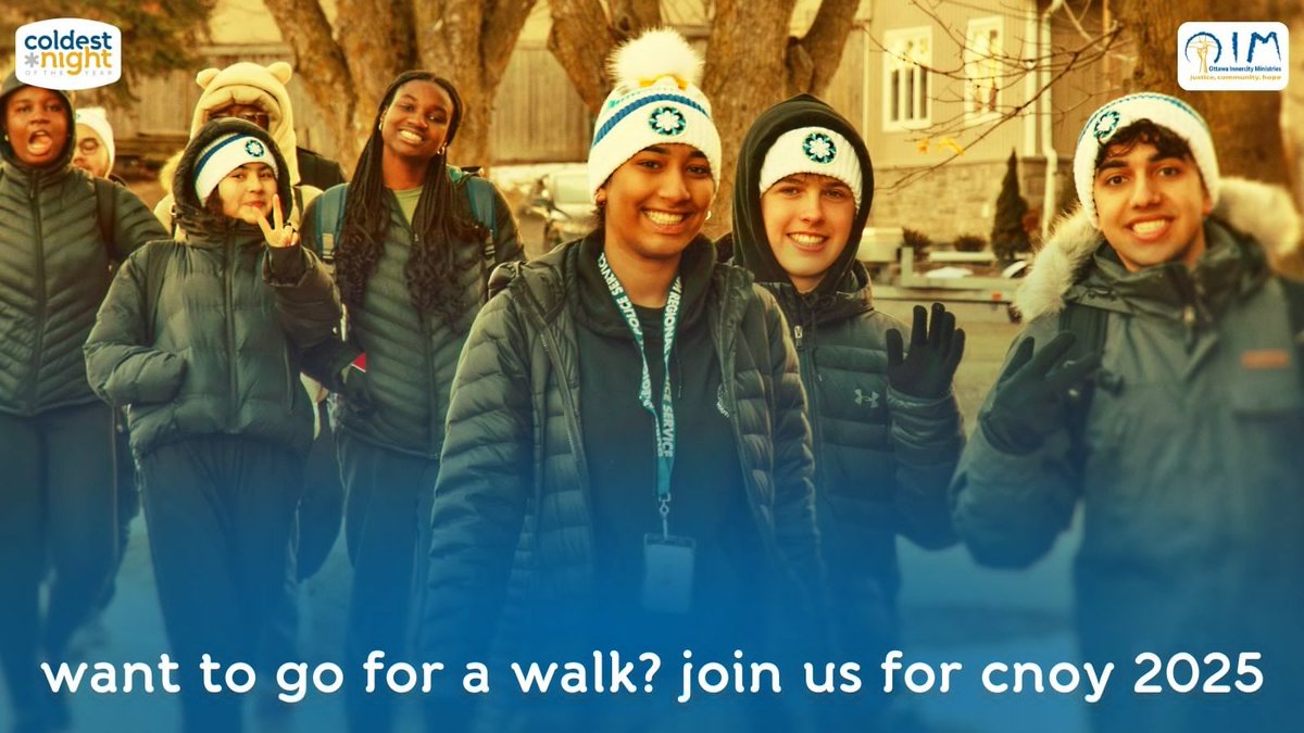 Let's go for a walk! 🚶On February 22, 2025, you can walk our 2.5 or 5km route, gaining insights into what #OIM’s street outreach teams do daily, and raise funds to keep outreach carts full 🙏 Visit our website for more information 👉 ottawainnercityministries.ca/cnoy

#Ottawa #CNOY