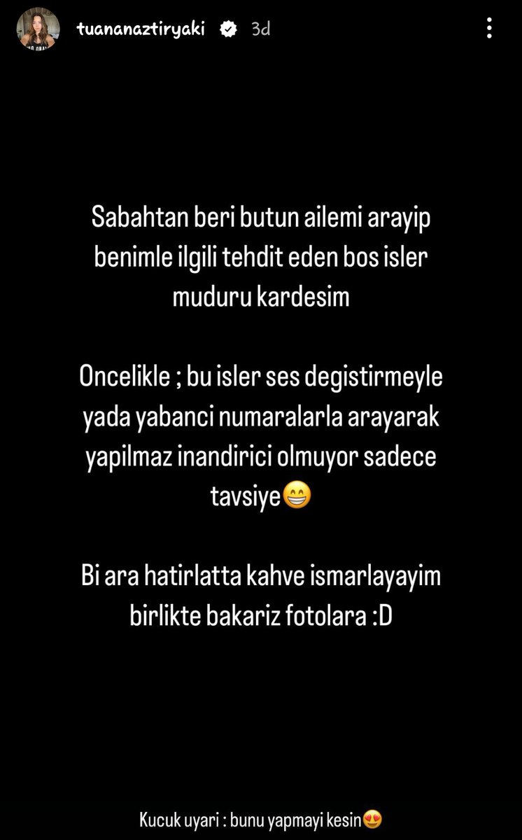 tntetkinlik's tweet photo. #TuanaNazTiryaki’nin yeni instagram hikayesi❗️ https://t.co/PiHaFqTNEL