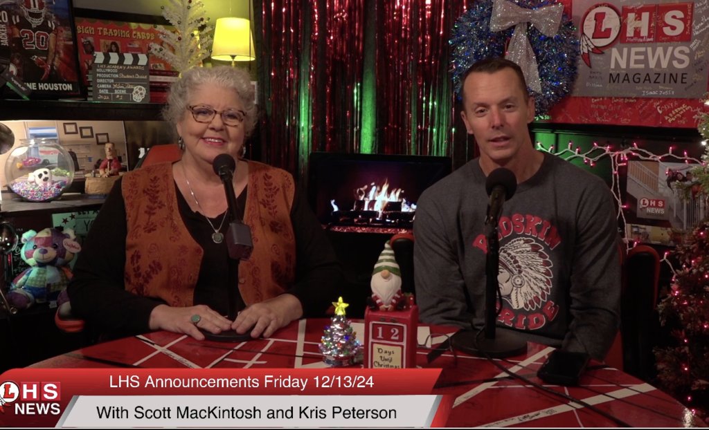 Join us for Ms. Kris Peterson's last appearance on LHS News Magazine the Friday Special Guest Edition with Mr. Scott MacKintosh 12/13/24  youtu.be/Oh2SROaRw6Q