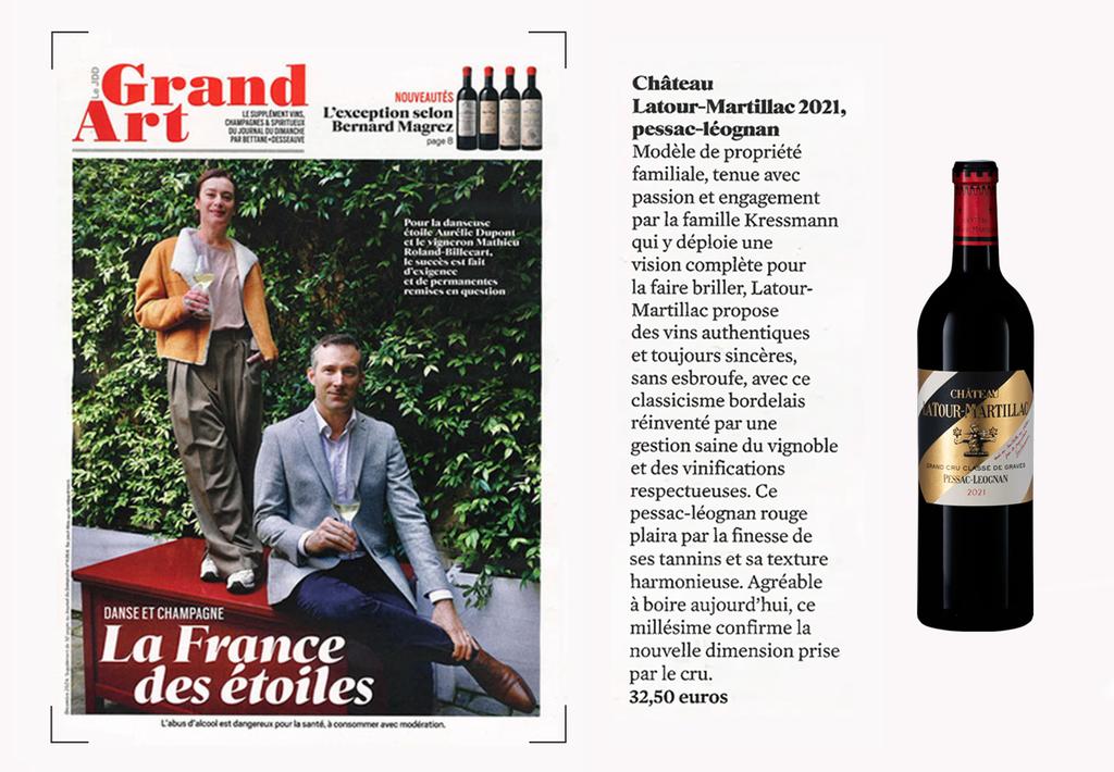 Notre Château Latour-Martillac Rouge 2021 dans "Grand Art", le supplément vins, champagnes et spiritueux du "Journal Du Dimanche" par Bettane &amp; Desseauve.
<a href="/MyBettaneD/">Bettane+Desseauve</a> <a href="/leJDD/">Le JDD</a> #pessacleognan #vin #bordeaux
