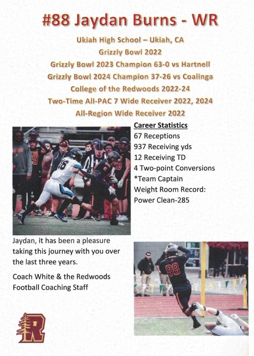 jaydan_burns128's tweet image. @_CR_Football has been such a blessing to me and my time there will forever be in my heart..so much respect for @CoachJWhite1 and the whole coaching staff I will be forever grateful to you all..so many teammates that will be friends for life I love you guys..#88 is out and ⬆️