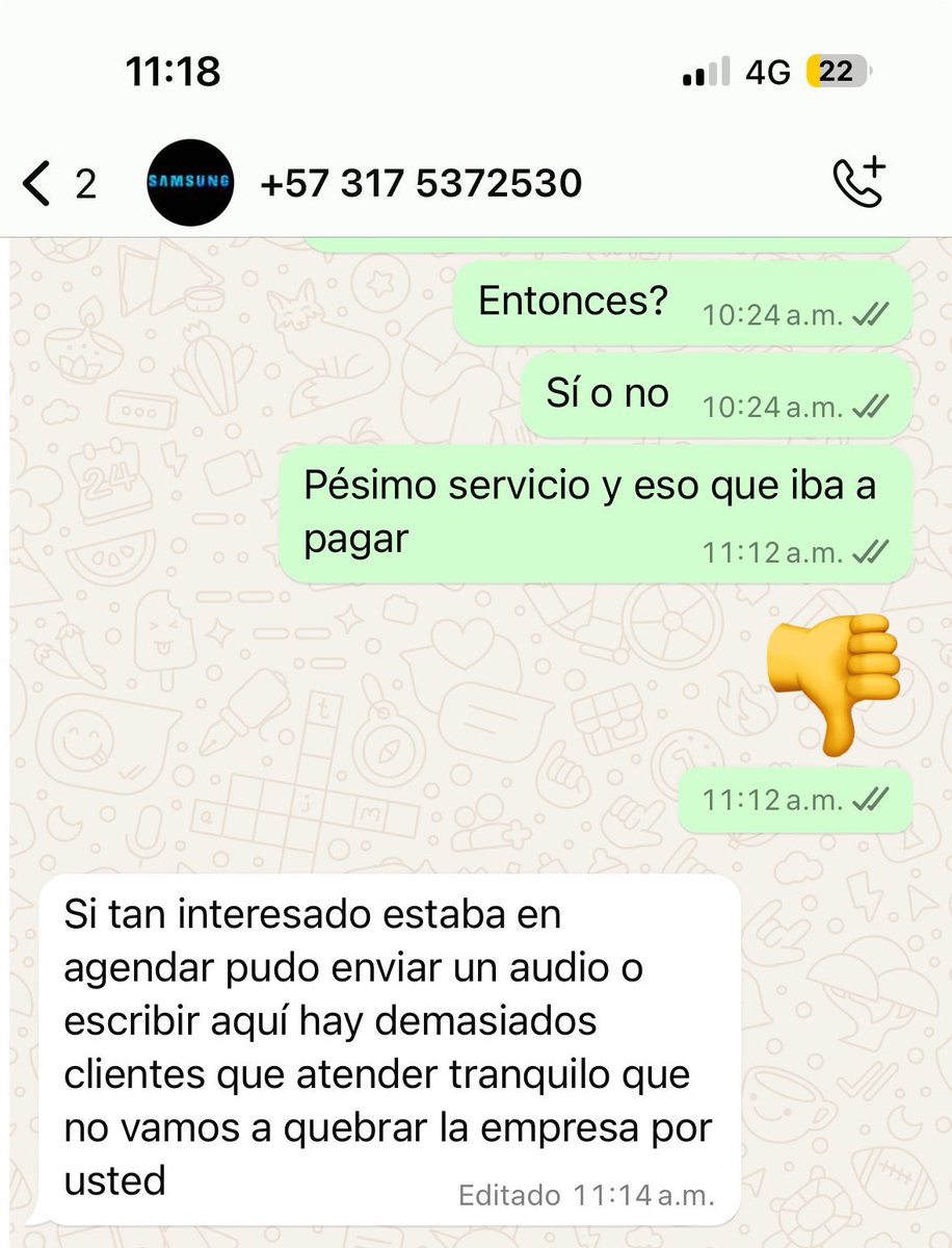 marioalbertote4's tweet photo. Otra perla de @SamsungCO y su servicio al cliente, si pueden evitar comprar sus productos, recomiendo hacerlo, ningún producto vale el maltrato y la falta de respeto @sicsuper https://t.co/YTndtSCXwd