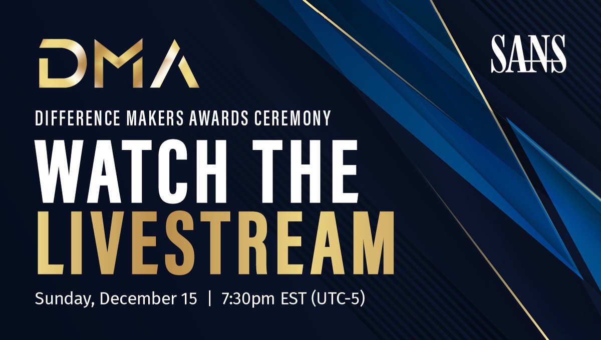 📣 Tomorrow Night! | Tune in LIVE for the 2024 #SANSDMA Ceremony as we highlight and celebrate our nominees tomorrow, Sunday, December 15 at 7:30 p.m. EST. This is going to be a special night! 
 
🗓️ Mark your calendar and choose your channel of choice, and select "Attend/Notify