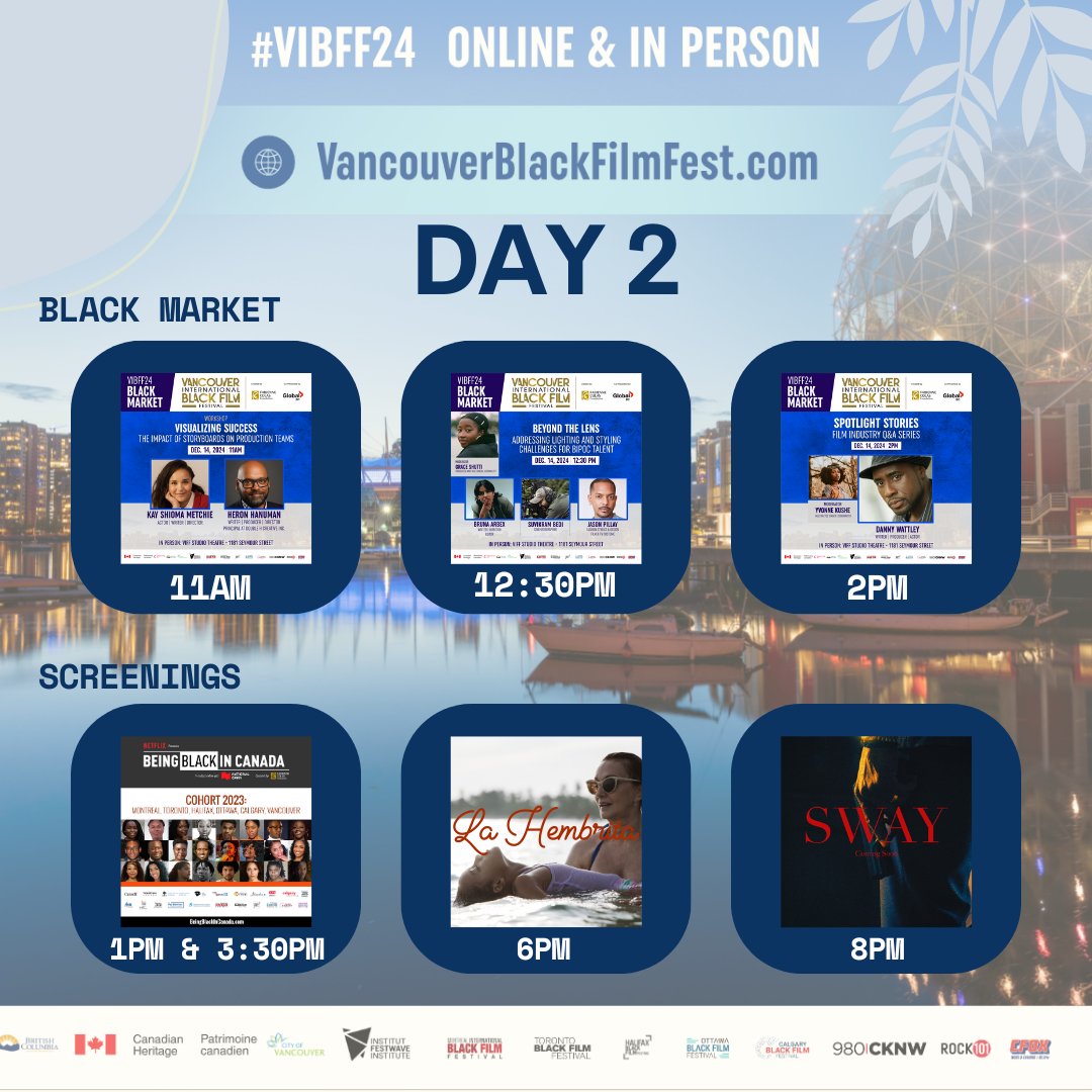 🎥✨ Day 2 of VIBFF is here! The excitement continues. Check out today’s schedule  🎟️ 

Don’t forget, more online films are available to watch! Tag us and use #VIBFF to share your favorite moments—we are excited to see!🎞️❤️

 #FilmFestival #CinemaLovers #YYR #VIBFF24