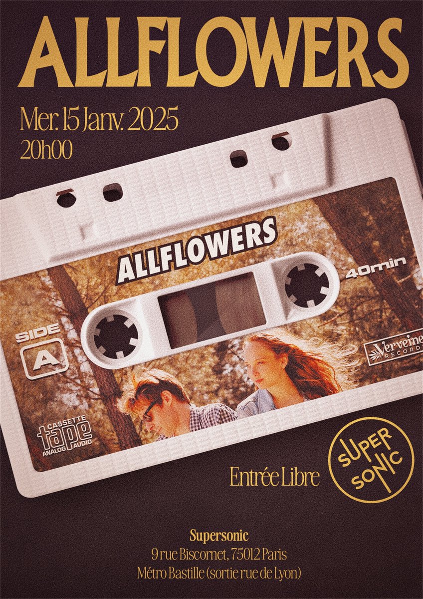 Allflowers (@allflowersmusic) on Twitter photo Le <a href="/SUPERSONICparis/">SUPERSONIC</a> (meilleur bar du monde, ndlr) nous fait l’honneur de nous accueillir à nouveau. 😍
Nous serons 6 sur scène, dont Magali au violoncelle pour retranscire les morceaux orchestraux de notre premier album !🎻
#indierock #altrock #90srock Le <a href="/SUPERSONICparis/">SUPERSONIC</a> (meilleur bar du monde, ndlr) nous fait l’honneur de nous accueillir à nouveau. 😍
Nous serons 6 sur scène, dont Magali au violoncelle pour retranscire les morceaux orchestraux de notre premier album !🎻
#indierock #altrock #90srock