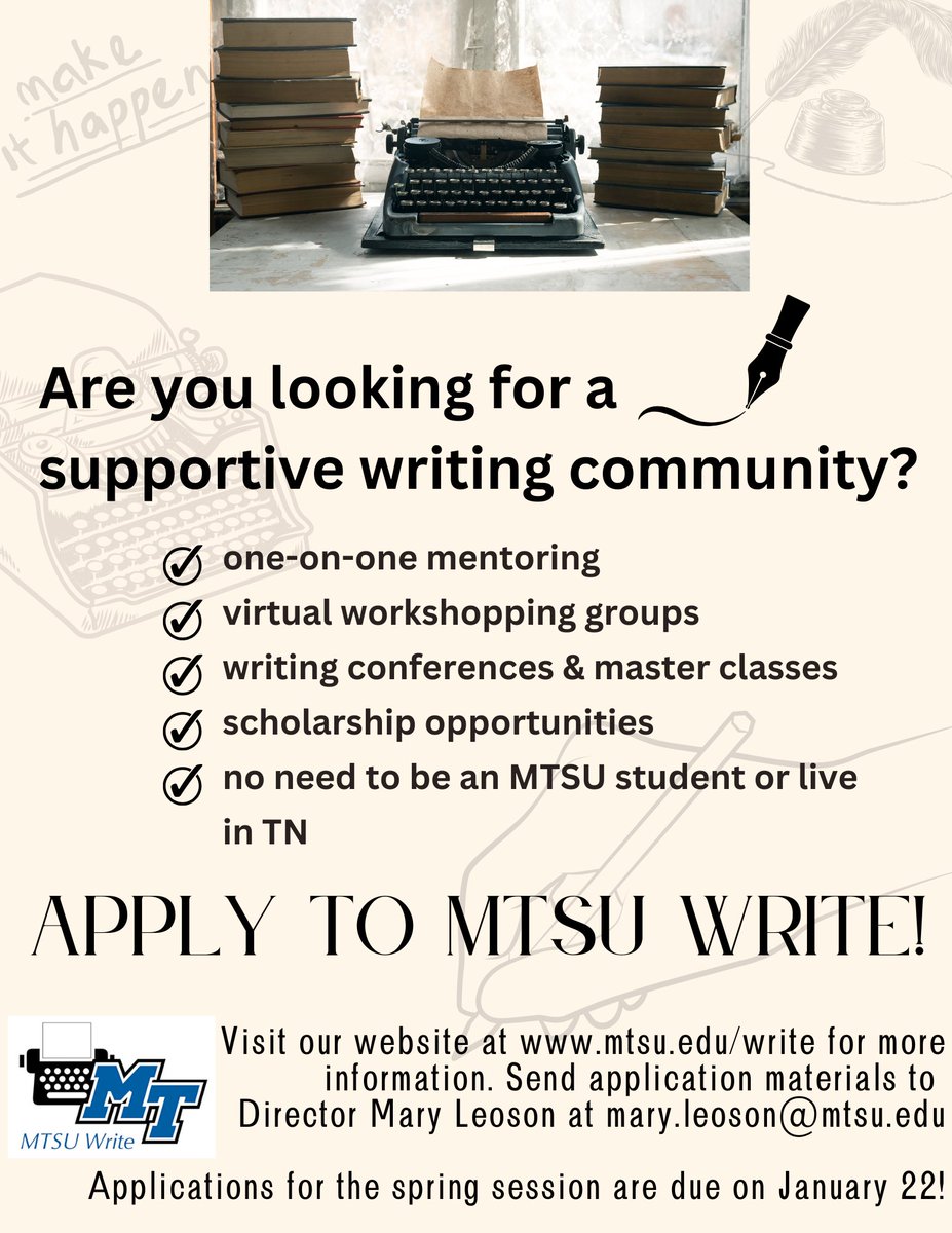 Come write with us this spring! Mentorships, virtual writing groups, and more! #WritingCommunity