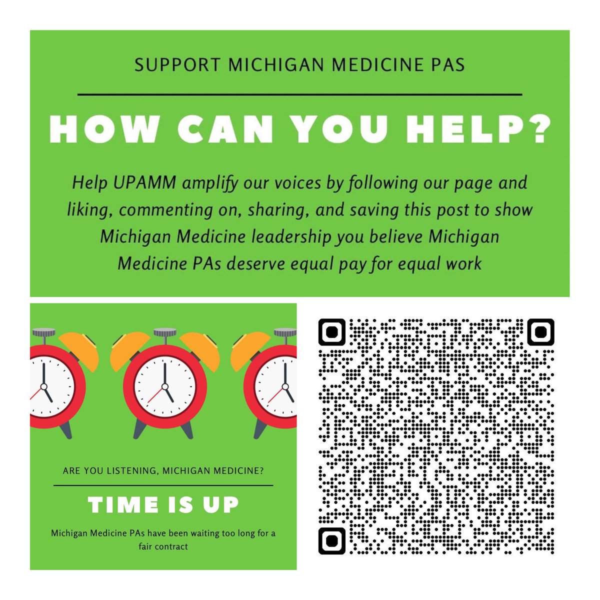 Michigan Medicine PAs have been working 194 days without a new contract. All we are asking <a href="/umichmedicine/">Michigan Medicine</a> is for parity with our colleagues for doing the same work. We need a fair contract NOW!

#equalpayforequalwork #unionstrong
