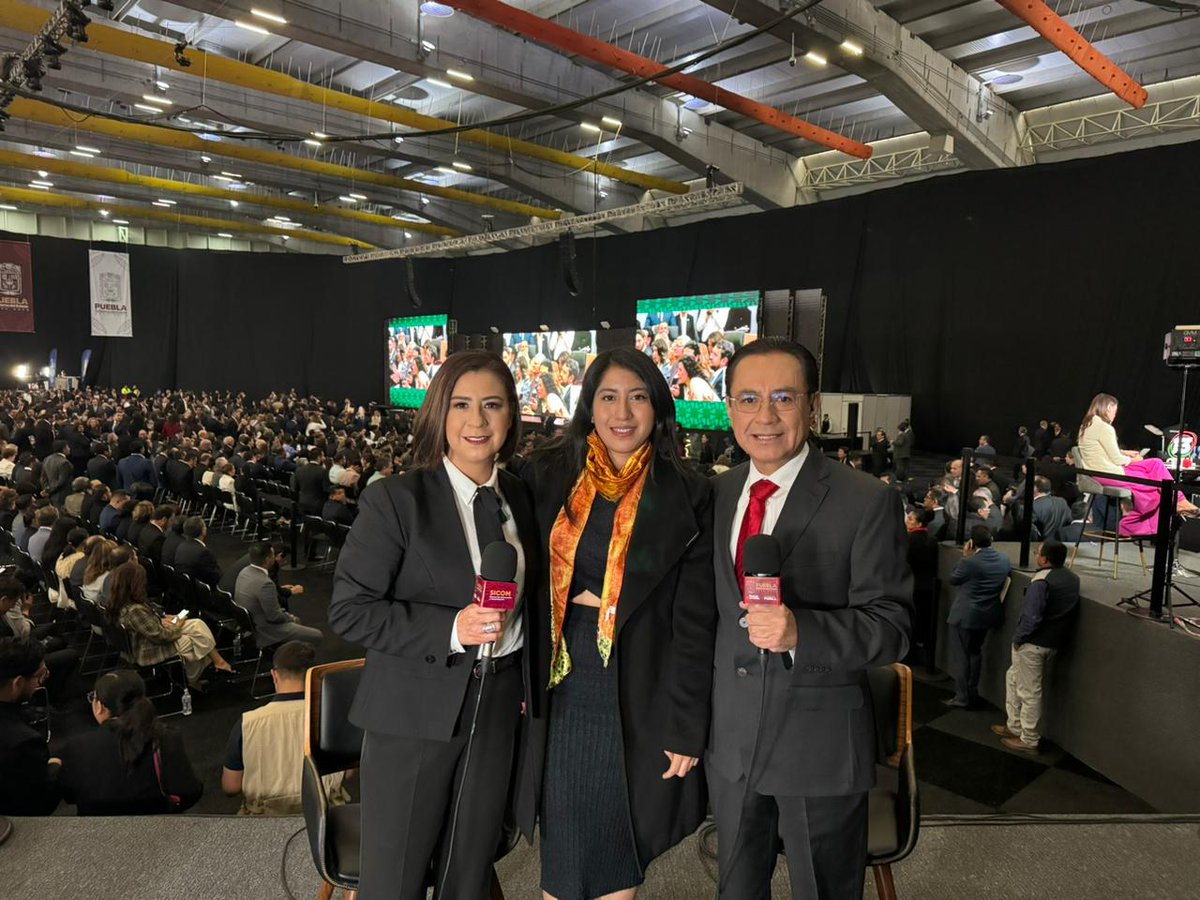 estradapaty's tweet image. Listos para la transmisión de @SicomNoticias_ desde el Centro Expositor de Puebla