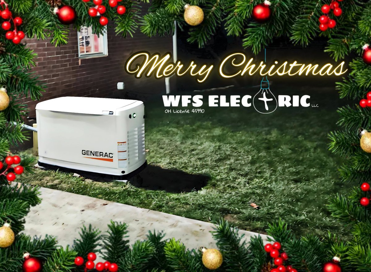WFSElectric's tweet photo. Our favorite color light is the green one on the Generator that signals the unit is ready to run and provide emergency power at a moments notice.  Merry Christmas and Thank You for 15 wonderful years! https://t.co/IEjMLrRY6H