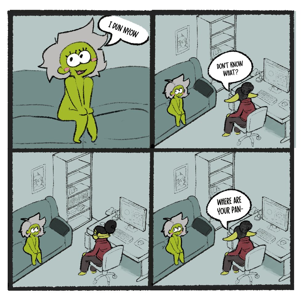 my friend the gremlin!  

a lil <a href="/VeryBatty/">VeryBatty</a> comic :3