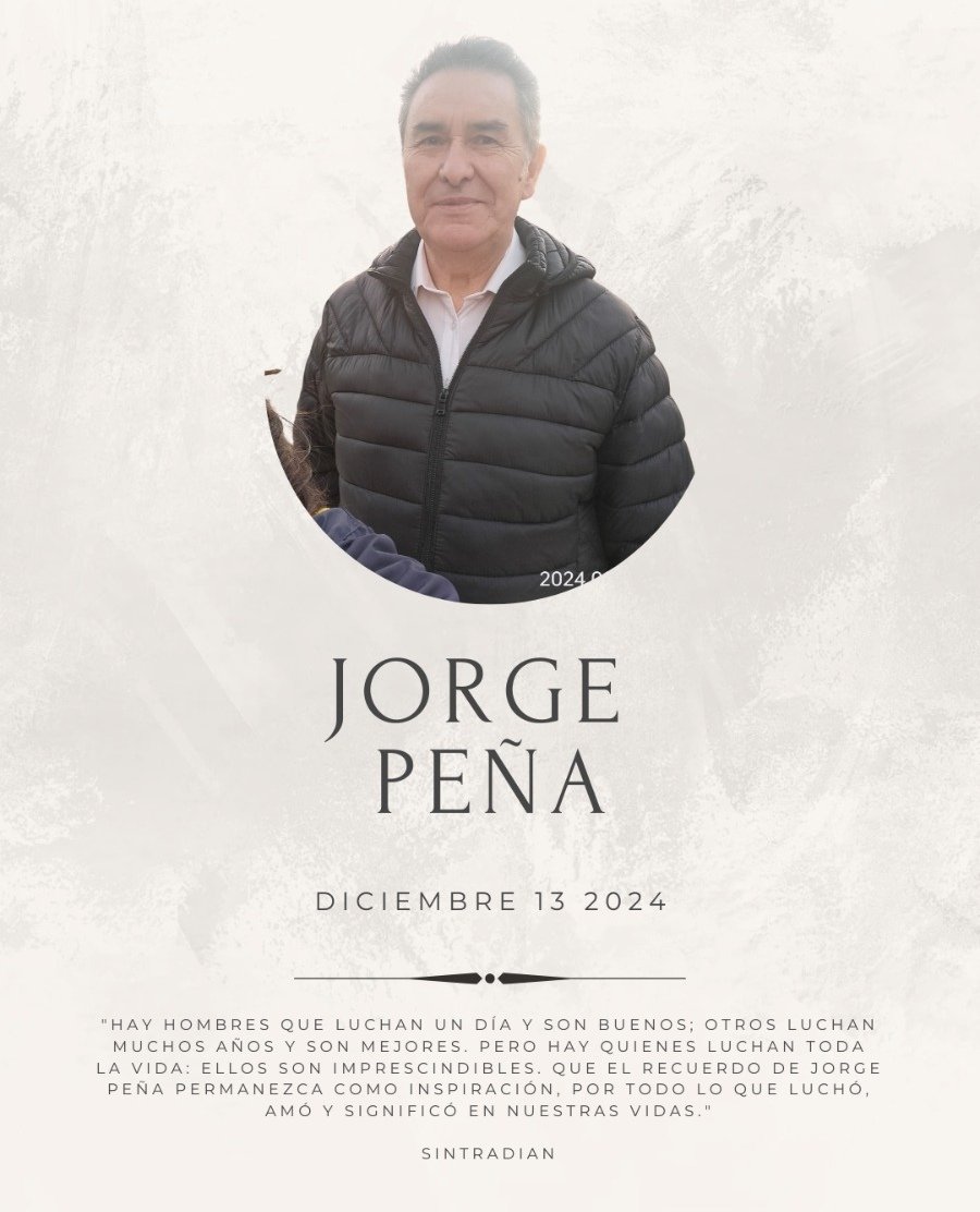 Lamentamos la partida de nuestro compañero Jorge Ignacio Peña Cañón líder sindical estatal   y directivo de <a href="/ctccolombia/">Confederación de Trabajadores de Colombia CTC</a>. Lo recordaremos por su dedicación, decencia y fidelidad con los trabajadores. Hasta siempre compañero.