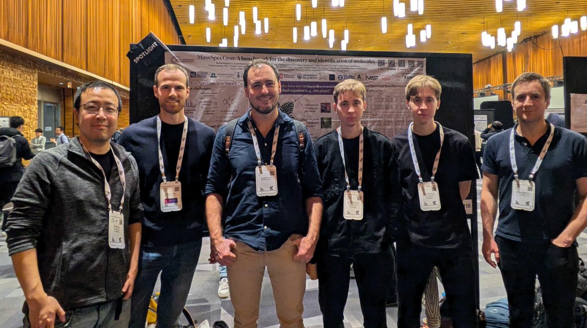 Tomáš Pluskal (@tomas_pluskal) on Twitter photo The MassSpecGym team presenting the poster at #NeurIPS2024! Fei Wang <a href="/AdamoYoung/">Adamo Young</a> <a href="/roman_bushuiev/">Roman Bushuiev</a> <a href="/AntonBushuiev/">Anton Bushuiev</a> <a href="/SamusevichRaman/">Raman Samusevich</a> The MassSpecGym team presenting the poster at #NeurIPS2024! Fei Wang <a href="/AdamoYoung/">Adamo Young</a> <a href="/roman_bushuiev/">Roman Bushuiev</a> <a href="/AntonBushuiev/">Anton Bushuiev</a> <a href="/SamusevichRaman/">Raman Samusevich</a>