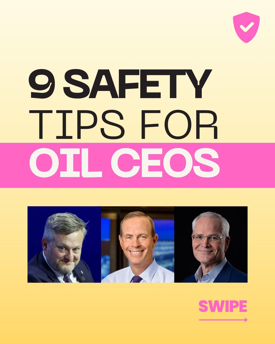 Are you a Big Oil CEO worried about your safety? Here are some safety tips: 🧵
