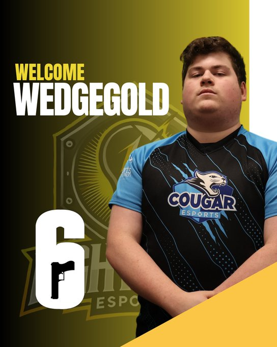 lightsout_R6's tweet photo. Wedgegold is our flex/fragger, known for his insane aim and exceptional game sense. Specializing in Twitch, he excels at taking out enemy utility with her Shock Drones and clearing entry points. https://t.co/xEPkvKbfKF https://t.co/d451By47eX