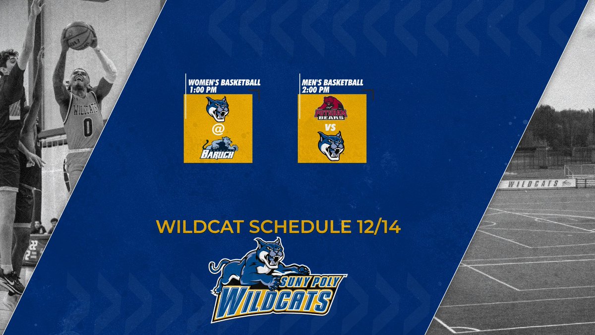 SUNY Poly Wildcats (@polywildcats) on Twitter photo Men's and women's basketball both take the court this afternoon. 
Find live streams & live stats @ wildcats.sunypoly.edu Men's and women's basketball both take the court this afternoon. 
Find live streams & live stats @ wildcats.sunypoly.edu