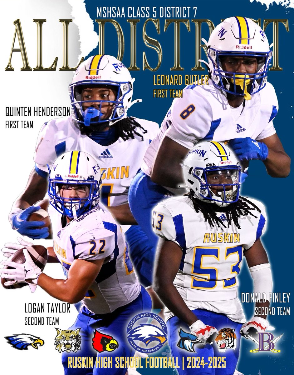 RuskinFootball's tweet image. Congrats to these guys for making Missouri Class 5 All district team!