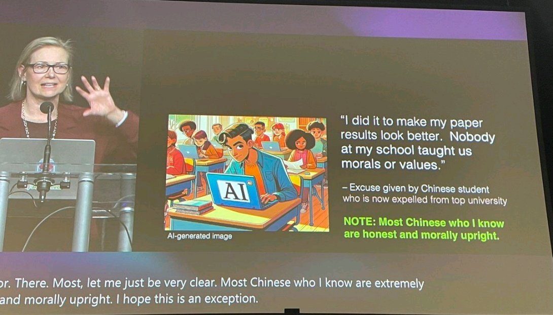 Rosalind Picard made gross racist comments at NeurIPS 2024. we urge #mit and the #us Department of Education to investigate her and her claim. 

there is no place for rasicts in #ml and #ai. 

don't stop sharing this! help exposure! we need her investigated!