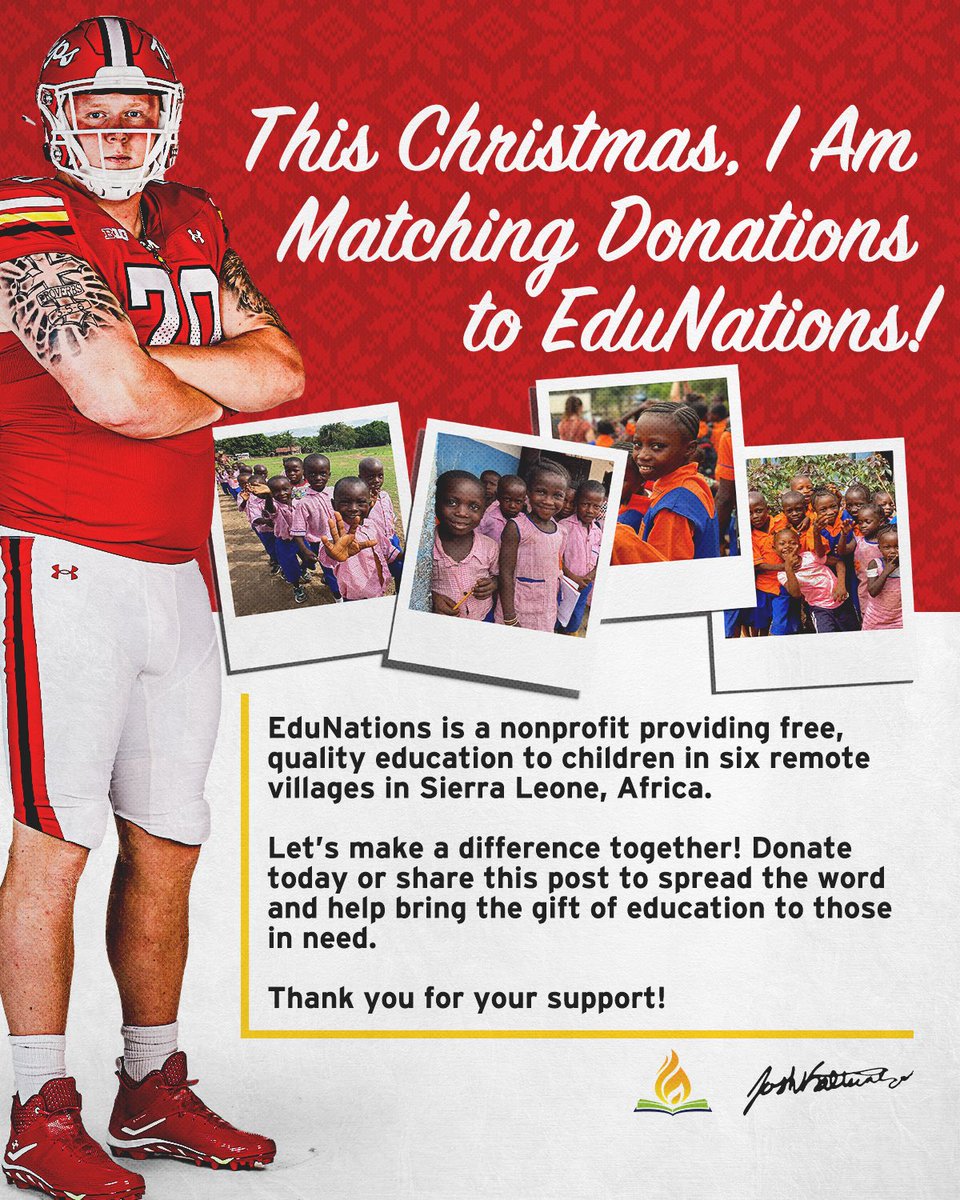 jkalt54's tweet photo. This Christmas, I Am Matching Donations to EduNations!

EduNations is a faith-based nonprofit that builds and operates schools in under-resourced communities in Sierra Leone, Africa.

Donate here:
https://t.co/smvQzfoDhy
(Link in bio) https://t.co/KOr2LlZece