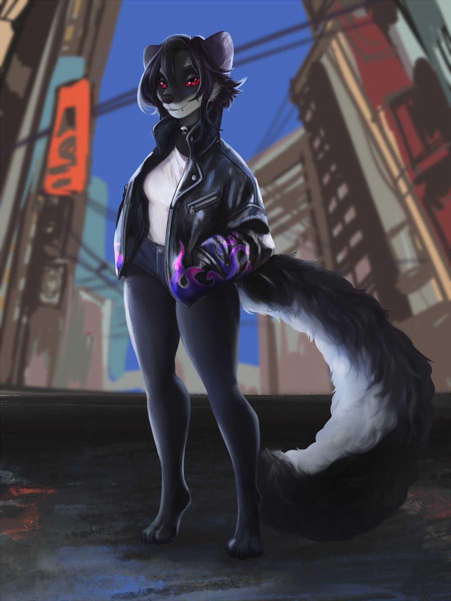 garunifART's tweet photo. Who said that he wants more art of my Garifa?
Haha
I definitely do!~

I tried some new coloring in these piece! 

Hurry up and take a piece commission from me!
Really
I'm desperate haha

You can see the prices here:

https://t.co/OoWmbJfaqM

#weasel #fursona #OC #fur #cyberpunk https://t.co/j3JRpmwEVo