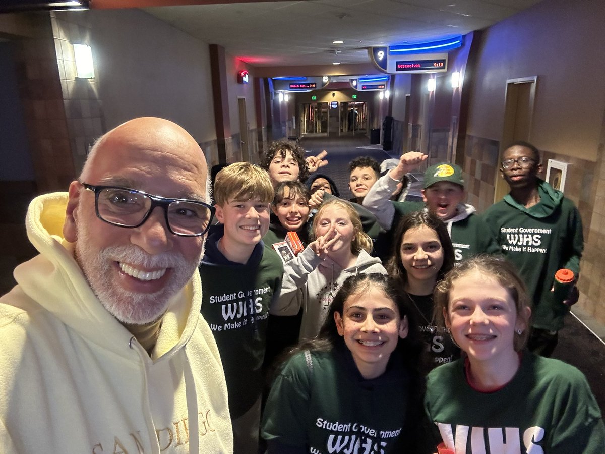 WJHSSpirit's tweet photo. WJHS! Mr. Ramirez, 
Student Gov’t Advisor &amp; 
Mrs. Jones, School Psychologist celebrated our end of the year holiday party @ the Regal Theater Poughkeepsie Galleria with our amazing dedicated Student Government Club!! 2024-25!!🎄🎄 https://t.co/jooGA2bwUR