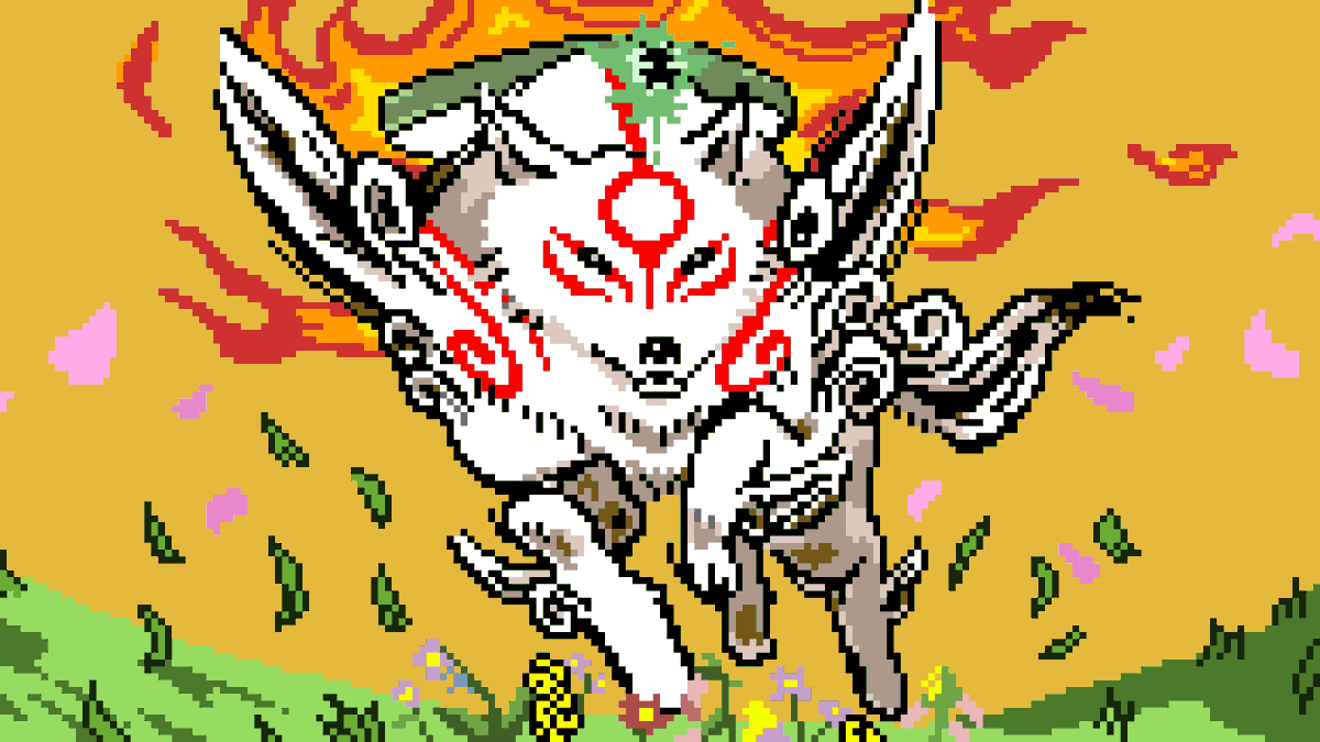 LoserQuestShow's tweet photo. I still can't believe an Okami sequel was announced...I'm currently loving every second of the first one. Thought it was about time I posted my pixel art. #pixelart #Okami https://t.co/YUvBXhAJgi