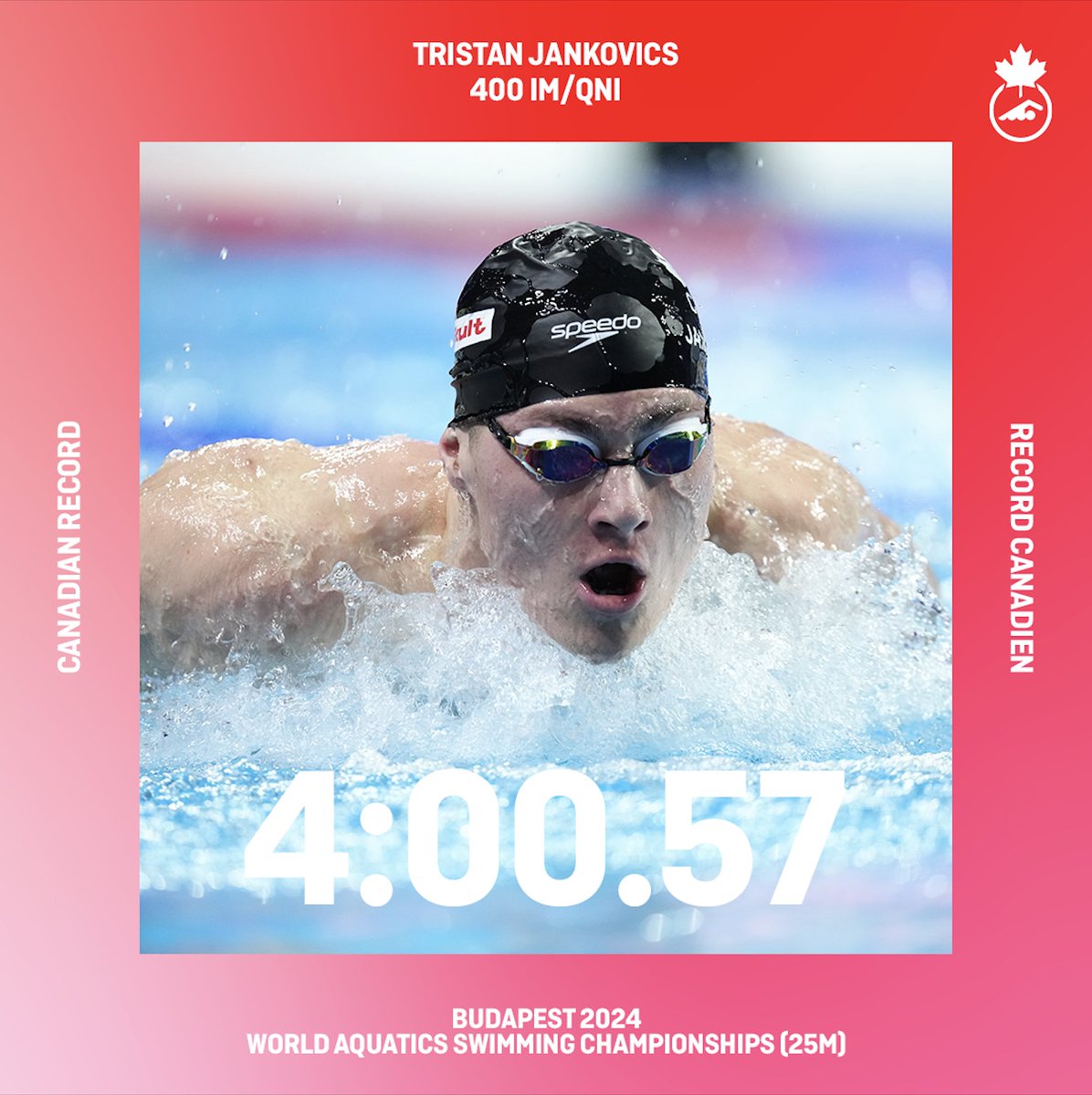 Records are meant to be broken even if they’re your own. Tristan lowers his own record from prelims in 400 IM.