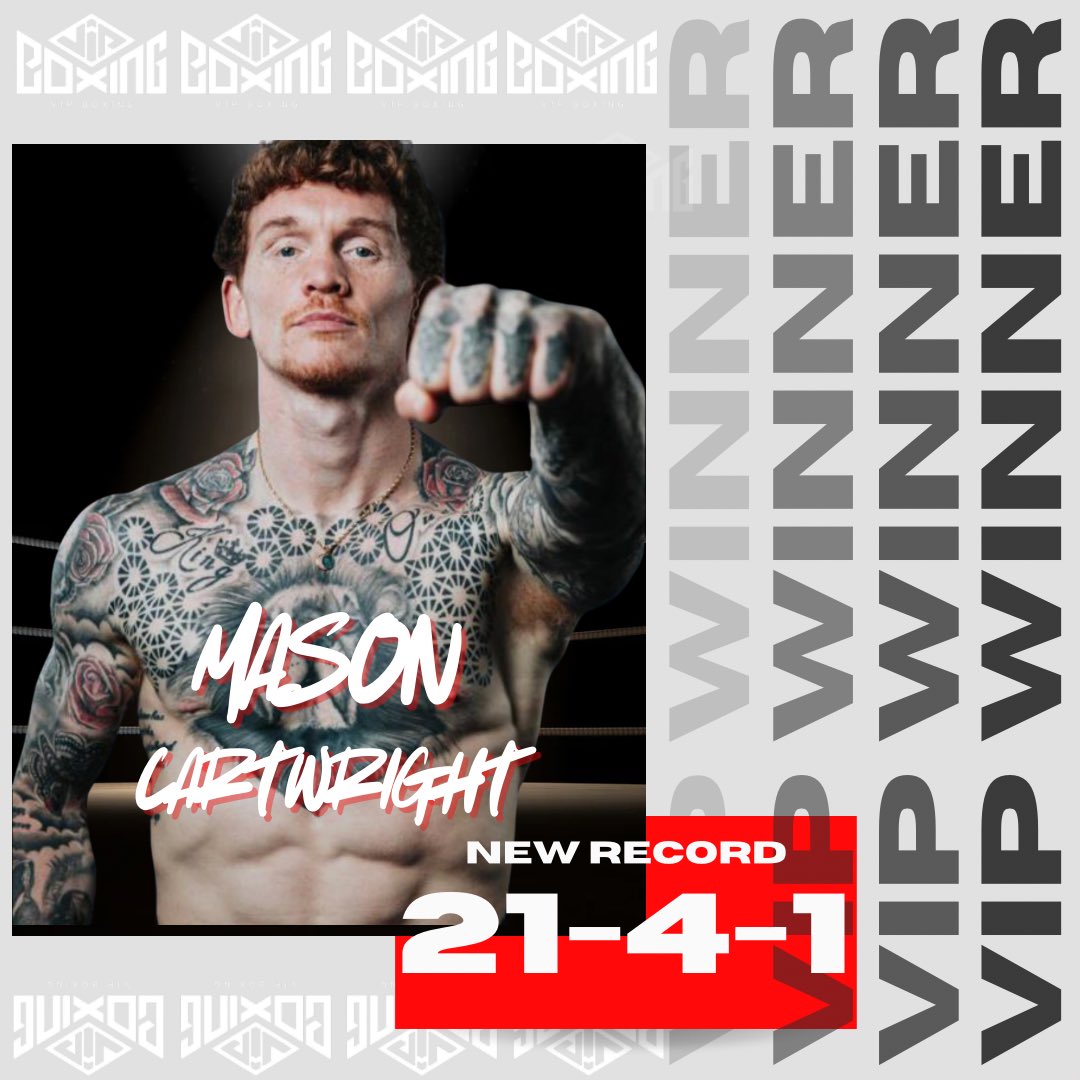 🎉Mason Cartwright collects his 21st win in a professional ring, in a shutout points win over Dzmitry Atrokhau in Liverpool! 🥊🧨

<a href="/masoncartwright/">Mason Cartwright</a> #Nutty #TNT <a href="/boxxer/">BOXXER</a>