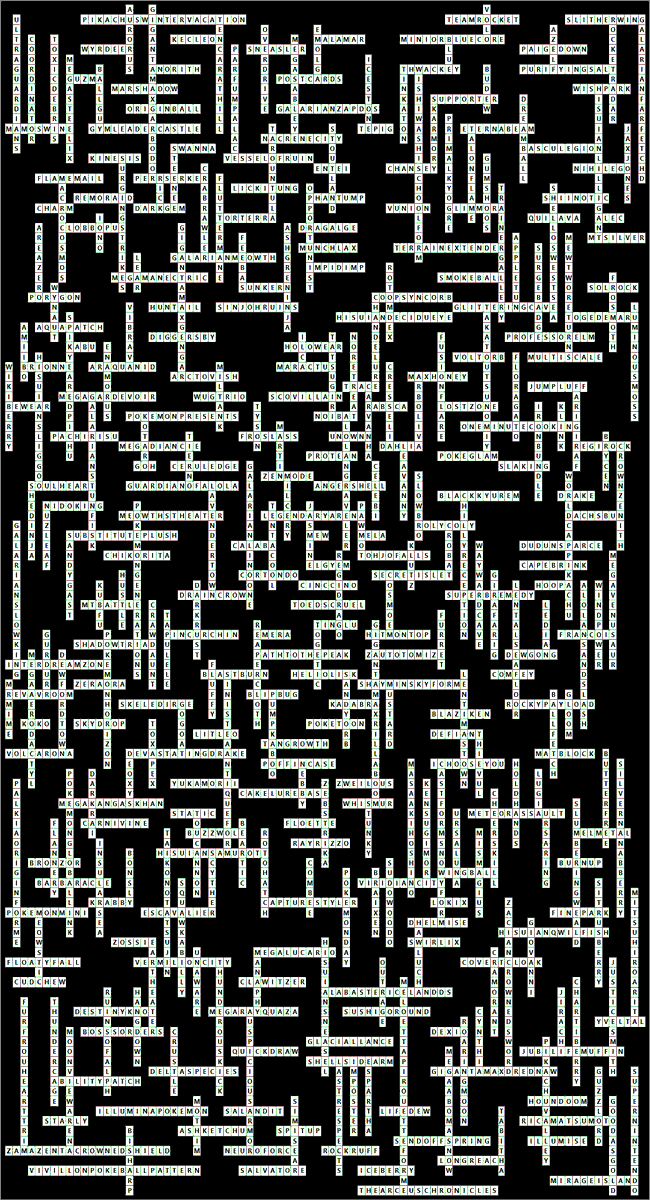 Got inspired by <a href="/RTGameCrowd/">RTGame 👑</a> to complete the giant <a href="/SerebiiNet/">Serebii.net</a> advent crossword puzzle, and after 3 weeks of scouring Bulbapedia and Serebii, reentering answers because the page doesn't save your progress, and losing my mind over a music box, it's finally done!