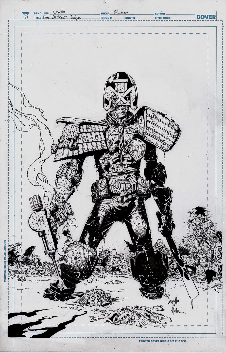 AtomekART's tweet photo. Greg Capullo - Judge Dredd - 2000AD #JudgeDredd #2000AD #GregCapullo #CoverArt #Cover #Artist #BRITcertified #Tharg #BritishComics https://t.co/QGvCoAv5kf