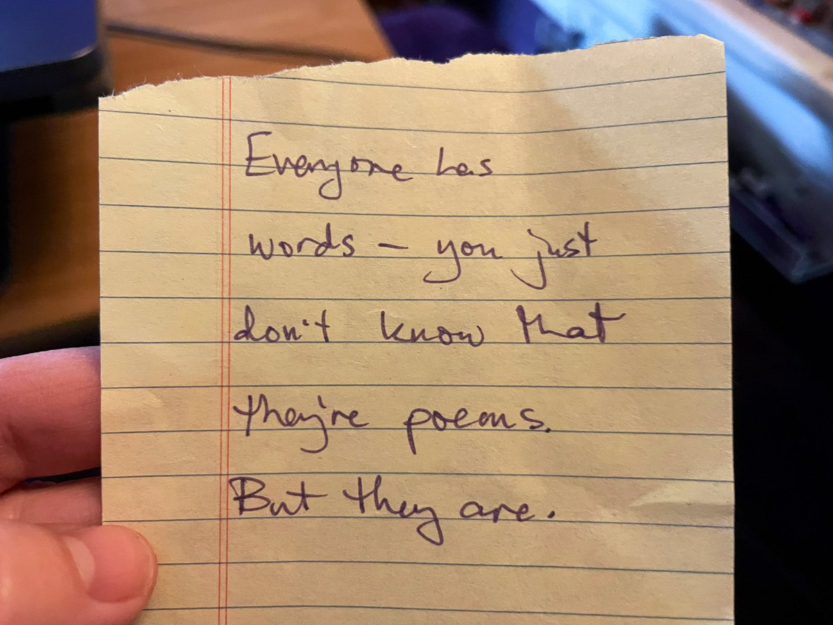 Trying to reclaim my life and self-care and in cleaning my reading nook, came across this note. Which I’m *pretty* sure was written during <a href="/nytebird45/">Linda D. Addison</a>’s reading and discussion at <a href="/Gen_Con/">Gen Con</a>. In case you need this too.