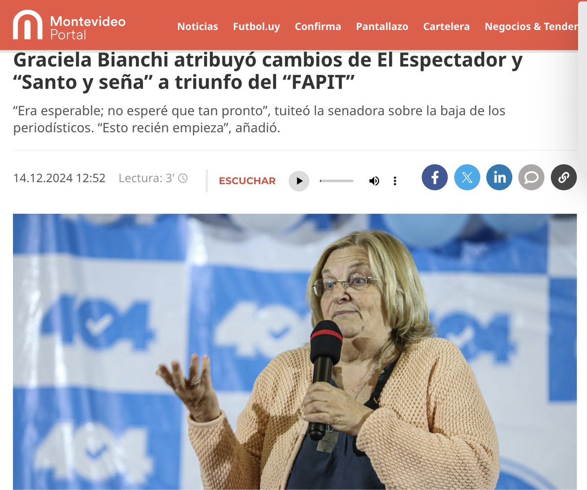 RPerengano's tweet photo. La Senadora le dice a su séquito, probablemente el grupo de deficientes cognitivos más claramente identificable del país, que los Romay (Grupo Montecarlo) y los De Posadas son funcionales al FA.

Y después se quejan de mi pedido por el meteorito. https://t.co/xxLNtwiOo7