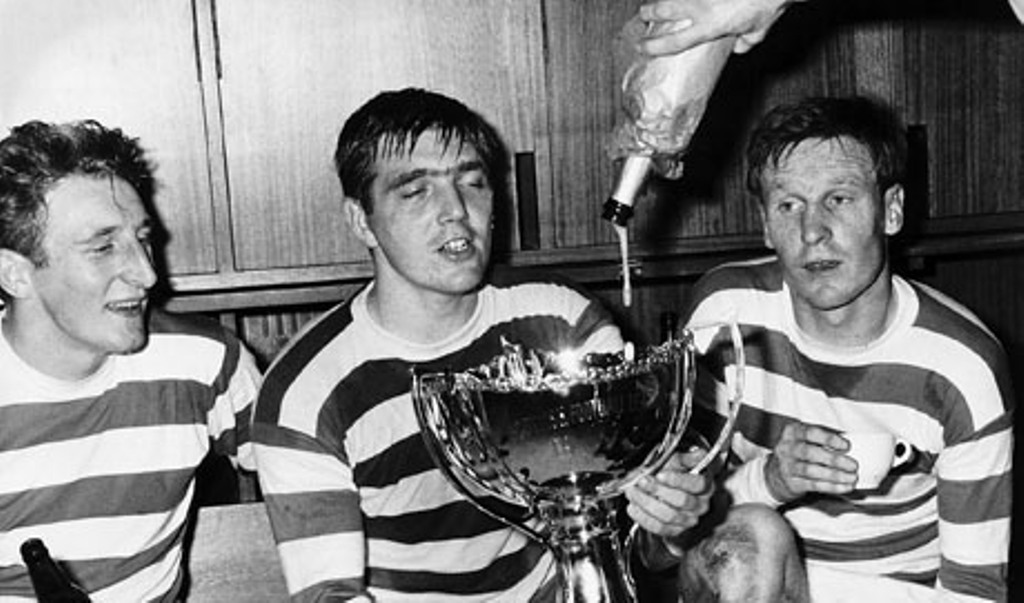 League Cup final celebrations for Celtic after defeating Dundee 5-3 in the 1967 League Cup final.