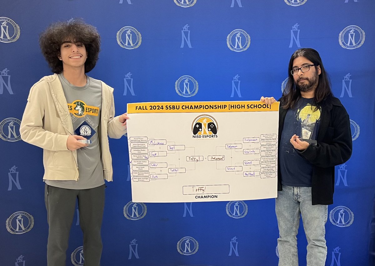 🏆 Huge congrats to Toffy! from <a href="/NISDHolmes/">NISD Holmes</a> for winning the HS Super Smash Bros Championship! 🎮 Big shoutout to Coach Campbell for his unwavering support of Toffy! and all his students. 🤩 <a href="/Holmesesports/">Holmes/NSITE Esports</a> <a href="/NISDAcadTech/">NISD Academic Tech</a> #SmashChamp #NISD