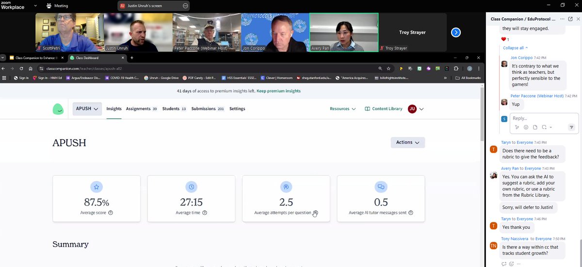 scottmpetri's tweet photo. I had a ball talking about using the #NachoParagraph with @ClassCompanion_  &amp; demonstrating how @eduprotocols  #GenerativeAI can increase engagement, build resiliency, and improve student writing. https://t.co/YNnOCece9H #sschat #engsschat #eduprotocols https://t.co/v8M1VDDbj4