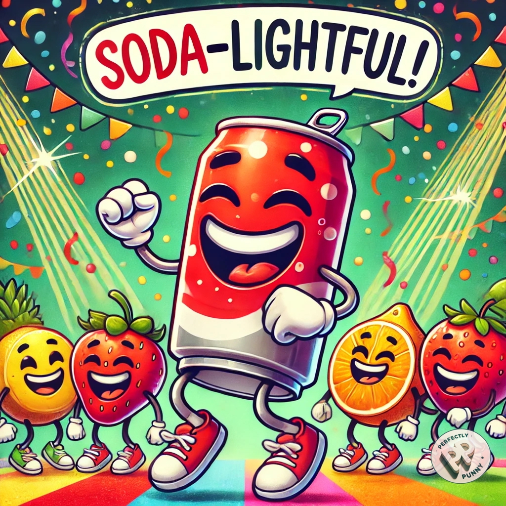 perfectlypunny's tweet image. Pop That Confetti!

Life’s too short not to enjoy a fizzy moment! 🍹🎉

#SodaLightful #FizzyFun #PartyInACan #FruitDance #SweetBubbles

#PerfectlyPunny #Funny #Comics #Humor #Comedy #Jokes