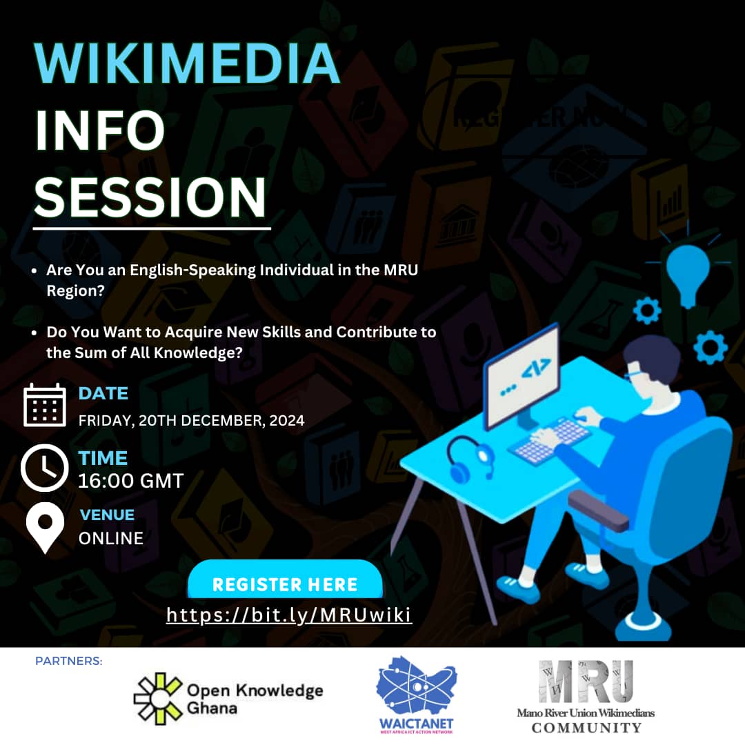 Join our Wikimedia Info Session for the MRU Region!

 🌍 Learn how to contribute to Wikipedia &amp; Wikidata, and empower knowledge-sharing in your community! 
📅 Dec 20, 16:00 GMT. Register now!  bit.ly/MRUwiki