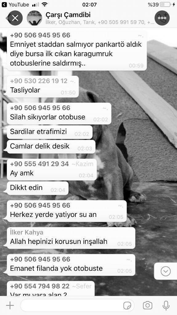 Tribün jargonu falan diye dümen tutup maça gelmediler,Bursa’da üst geçitin birinde olan alakasız pankartı çalıp icraat gibi paylaşım yapmışlar:) tribün jargonuna bak :) en son böyle alakasız üst geçitten pankart aldığınızda neler olduğundan akıllanmadıysanız başınıza gelecek var.