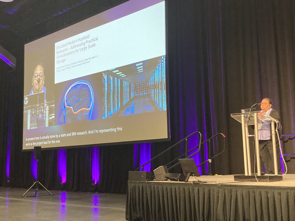 Coming right up - "Modern Hopfield Networks meet Encoded Neural Representations - Addressing Practical Considerations" by Tanveer Syeda-Mahmood from IBM Research ✨
