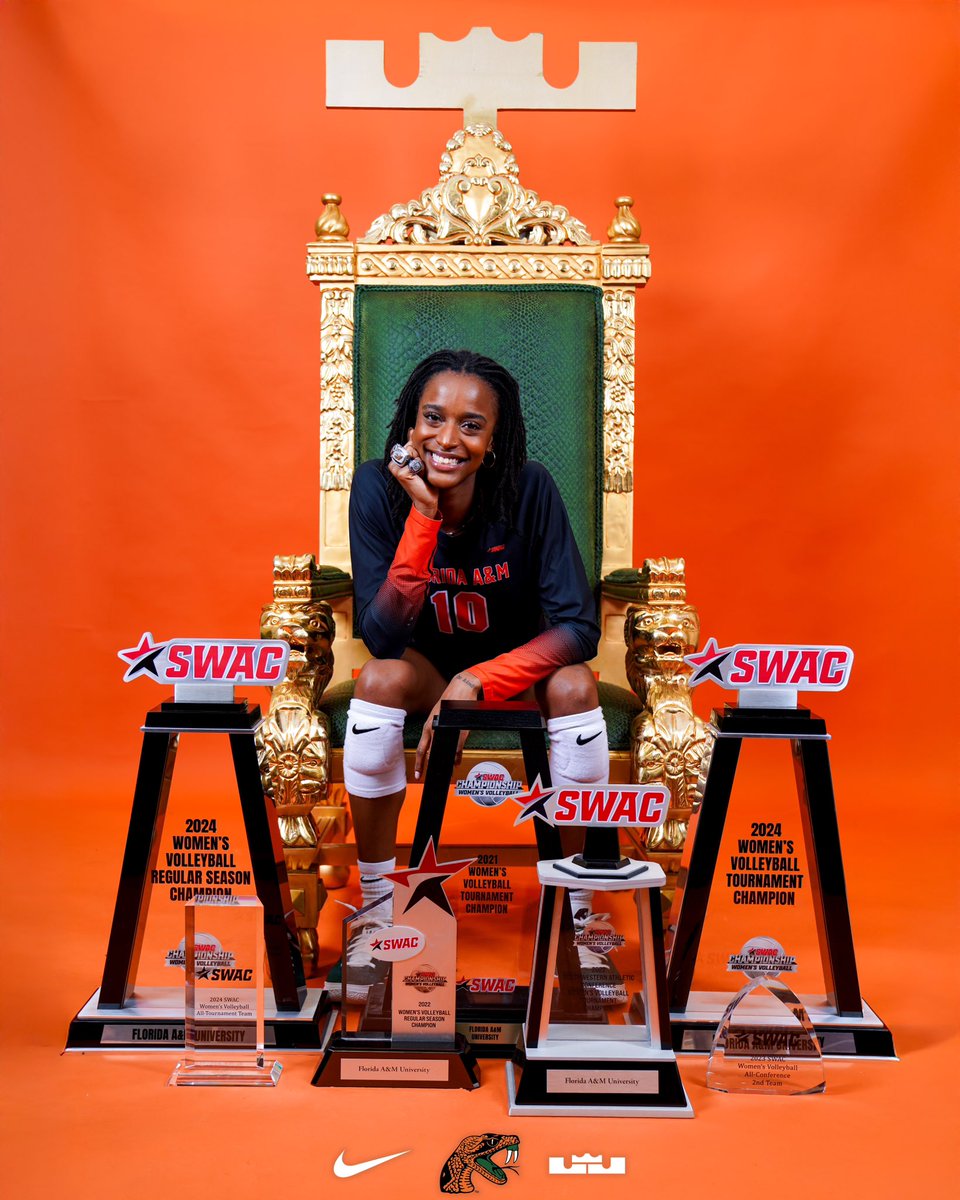 𝗔 𝗖𝗵𝗮𝗺𝗽𝗶𝗼𝗻’𝘀 𝗧𝗵𝗿𝗼𝗻𝗲

Isis Williams is the ultimate winner.

100 wins club
3x SWAC Tournament Champion
2x SWAC Regular Season Champion
1x All-SWAC 2nd Team
1x SWAC All-Tournament Team

#FAMU | #Rattlers | #FangsUp 🐍