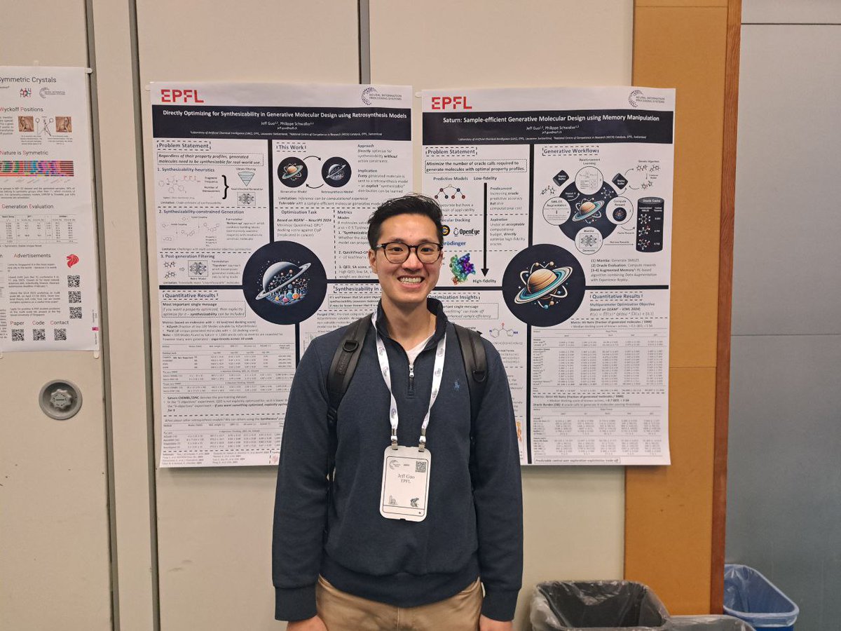 LIAC at EPFL (@schwallergroup) on Twitter photo 🧵 Excellent showing from <a href="/SchwallerGroup/">LIAC at EPFL</a> at #NeurIPS2024!
Our team received multiple spotlight presentations and acceptances across key AI+Science workshops, showcasing cutting-edge work in AI for chemistry and materials science. 🧵 Excellent showing from <a href="/SchwallerGroup/">LIAC at EPFL</a> at #NeurIPS2024!
Our team received multiple spotlight presentations and acceptances across key AI+Science workshops, showcasing cutting-edge work in AI for chemistry and materials science.