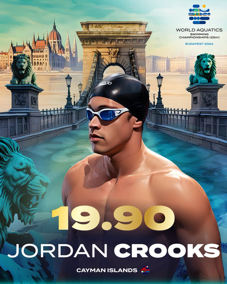 Jordan Crooks makes history! 🇰🇾
19.90 🔥 Cayman Islands’ sprinting sensation dominates the 50m Freestyle at #AQUABudapest2024 🏊‍♂️💥