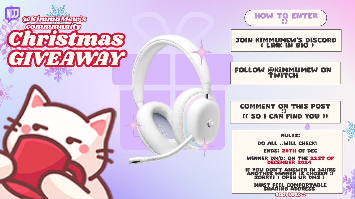 STREAMERS FIRST🎅 GIVEAWAY 🎅

One winner will get a  Logitech - G735 Aurora wireless gaming headset 

₊✩‧₊˚౨ 🎄ৎ˚₊✩‧₊
 ENTER BELLOW: