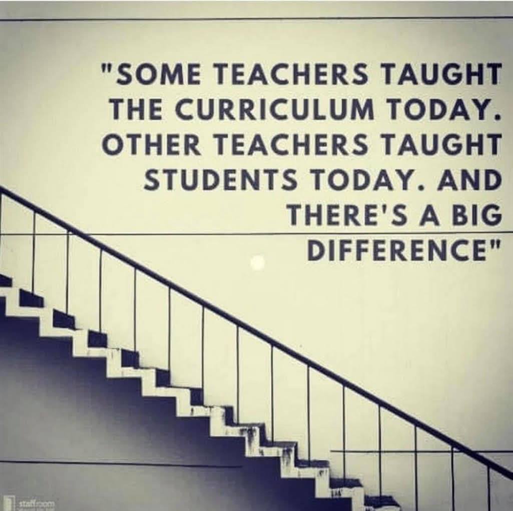 This is such a true statement!! It takes a TRUE teacher to teach the students and understand that they are the true focus of the work!