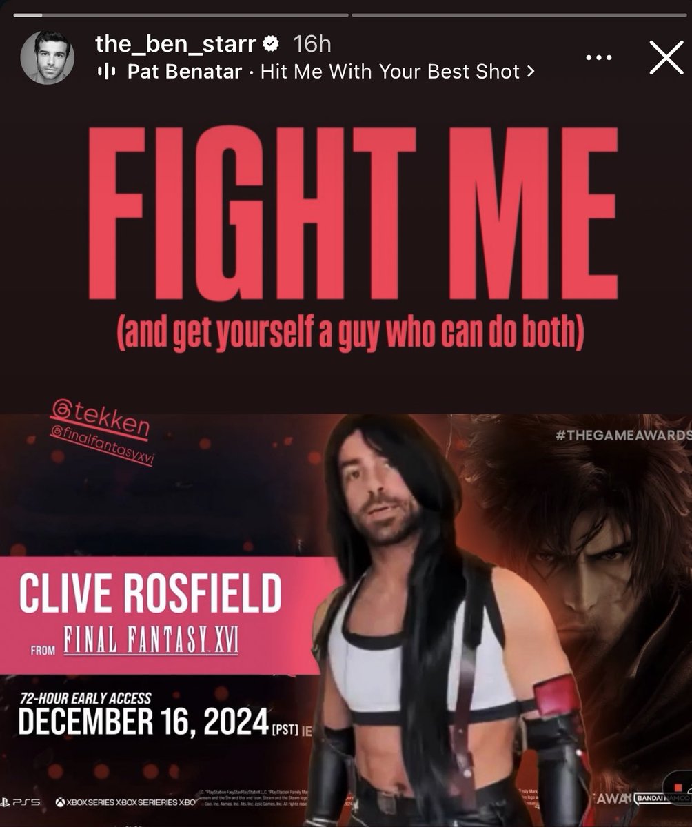 Clive’s voice actor <a href="/The_Ben_Starr/">Ben Starr</a> posted this on his instagram story #TEKKEN8