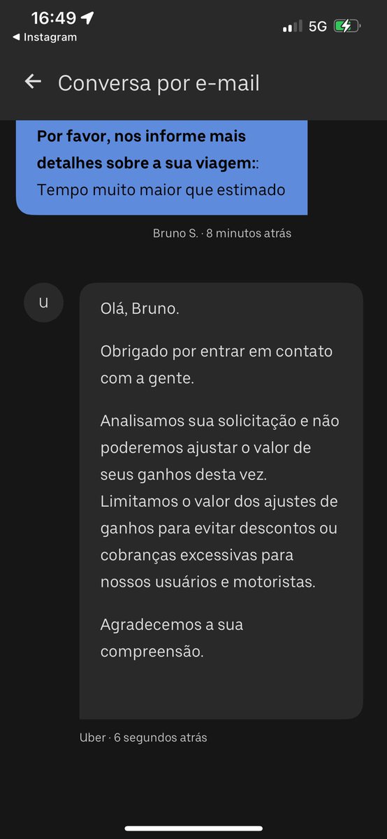 bvecchio47's tweet photo. @Uber_Brasil  primeiro acusa atividade incomum na conta ( mentira ) depois alega que limitou ajustes e  ae ? Como fica ? https://t.co/cdF3TDnZj2