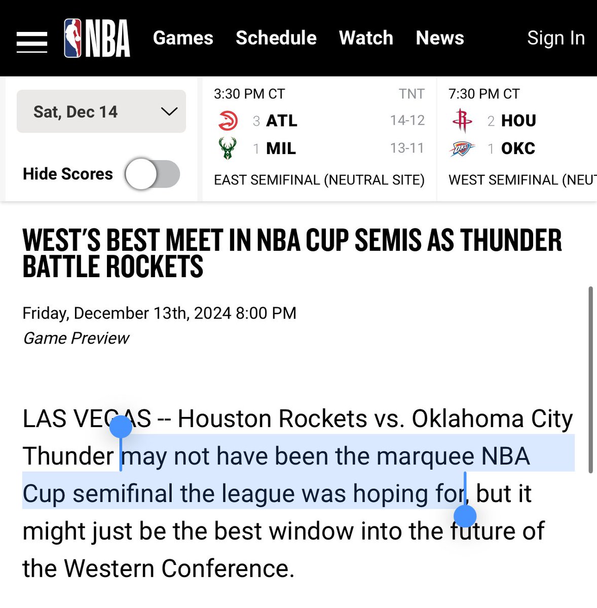 Free marketing advice to the NBA: don’t trash the very product you are trying to sell in your lead sentence for your game preview.