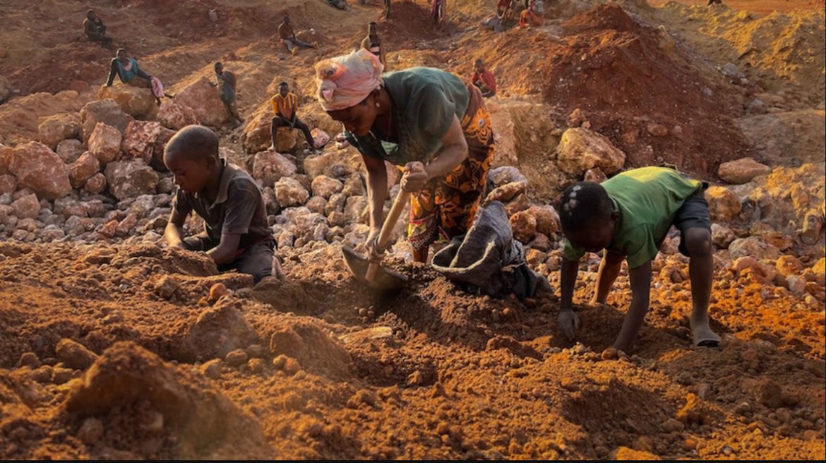 where2when's tweet photo. @AdamBandt Batteries are considered clean energy storage. Is it safe for children to mine for cobalt in the Congo while you post this on your smart phone which contains cobalt? https://t.co/XEBI3PZFnq